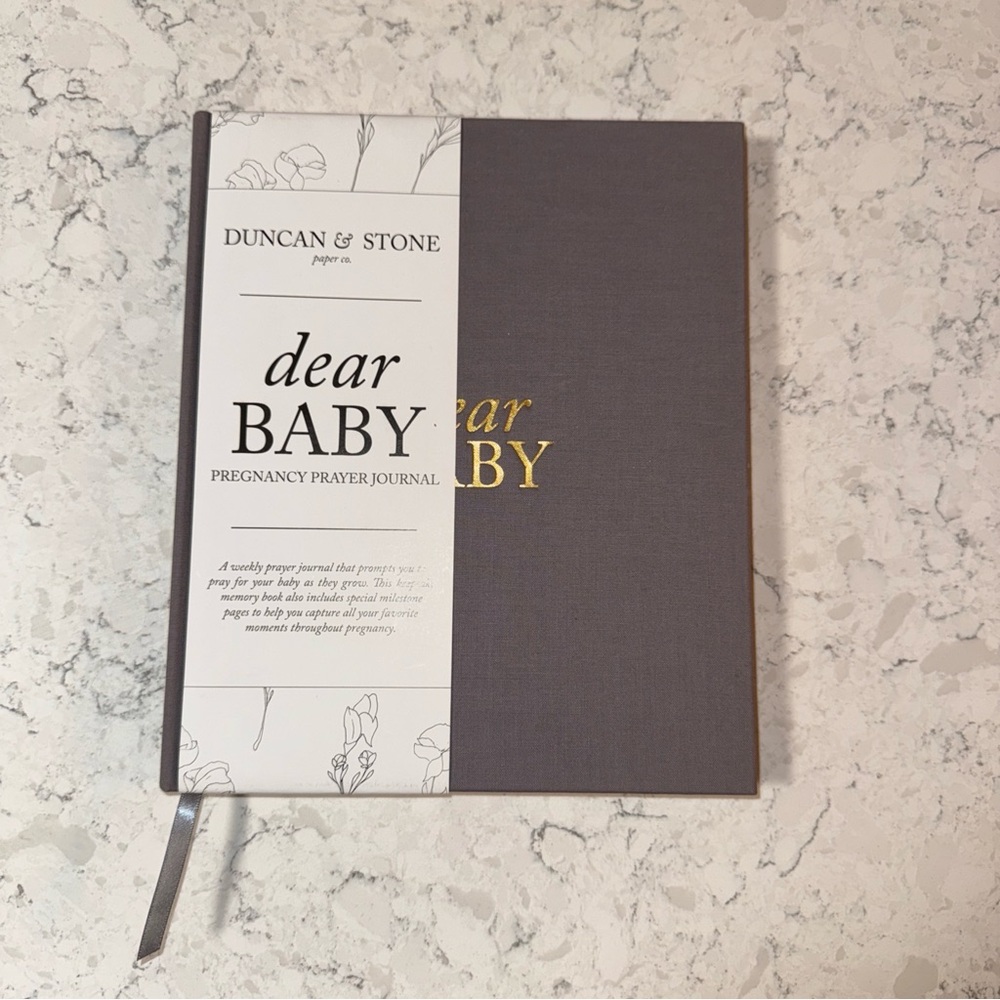 NWT Dear Baby: A Pregnancy Prayer Journal Grey by Duncan and Stone Paper Co
